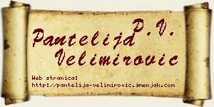 Pantelija Velimirović vizit kartica